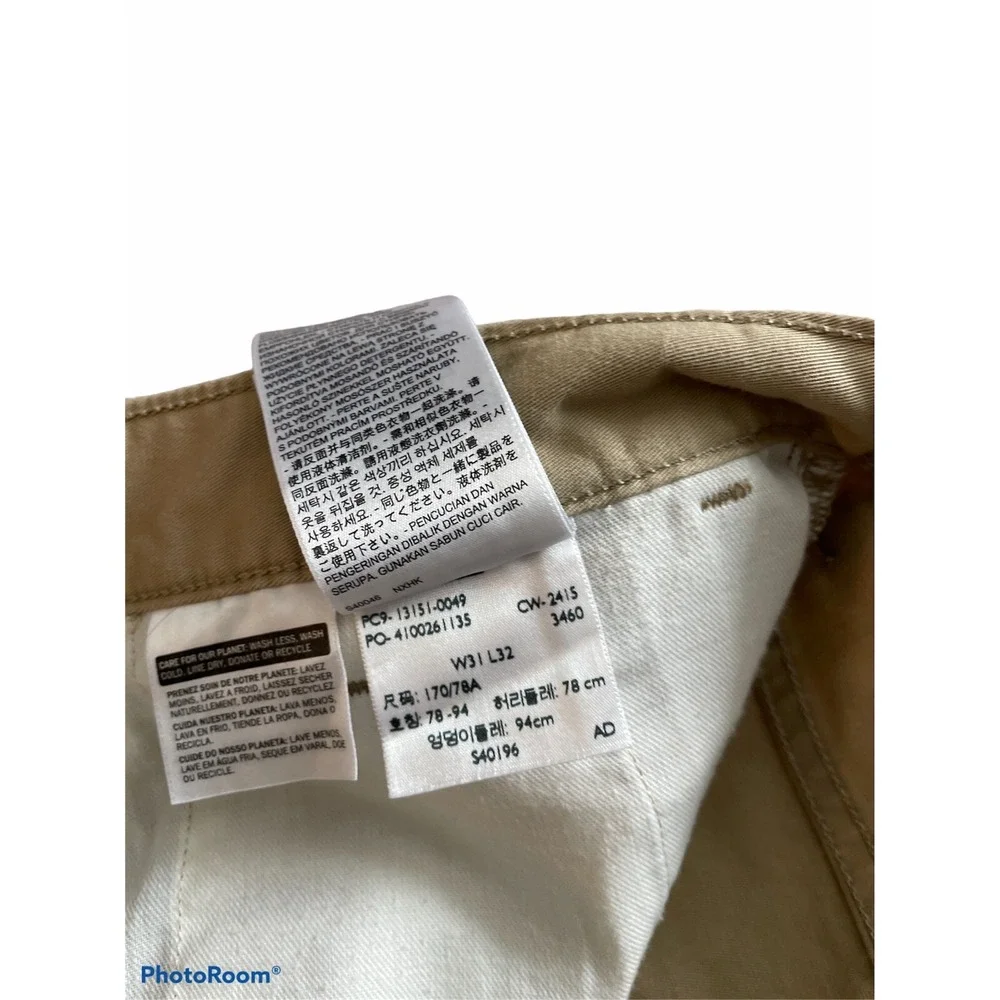 Levi's 31x32 Khaki 13151 Hybrid Trouser Chino Pants 100%‎ Cotton